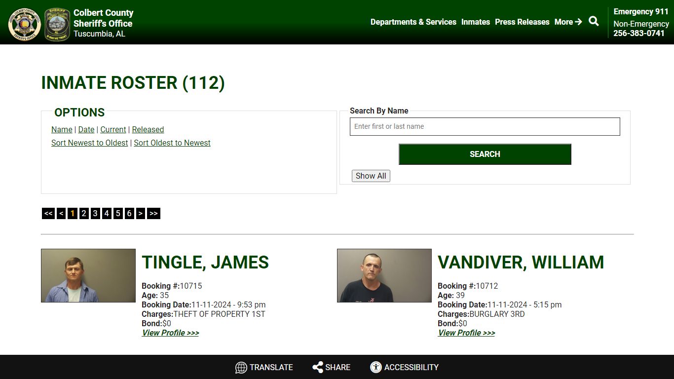 Inmate Roster - Current Inmates Booking Date Descending - Colbert ...