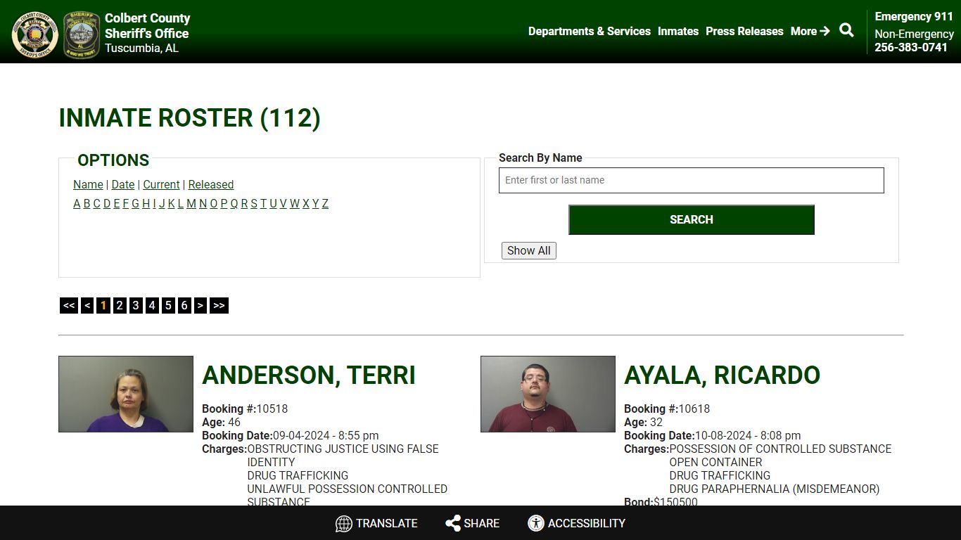 Inmate Roster - Current Inmates - Colbert County Sheriff AL