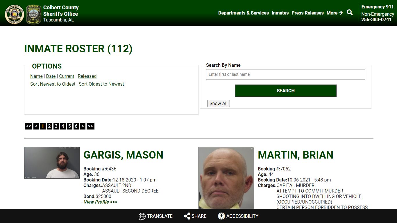 Inmate Roster - Current Inmates Booking Date Ascending - Colbert County ...