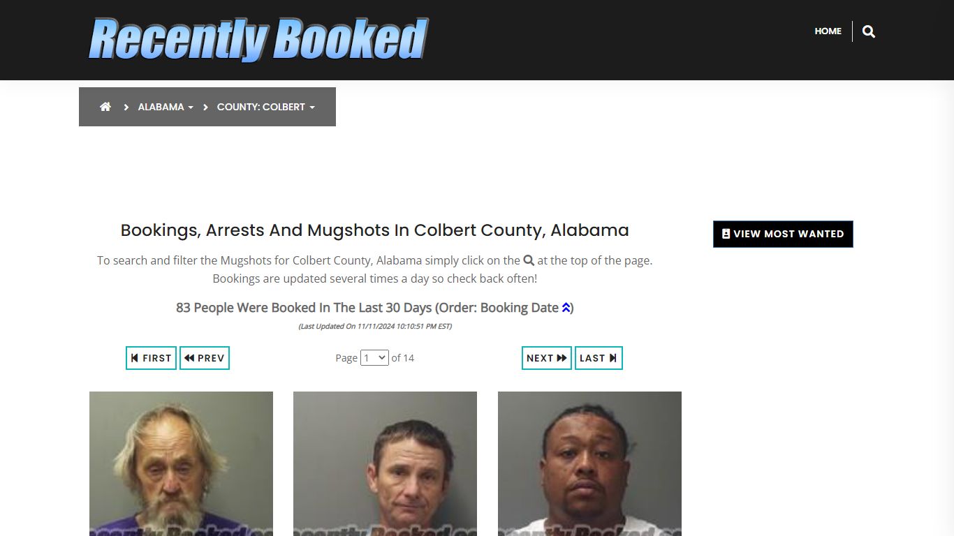 Bookings, Arrests and Mugshots in Colbert County, Alabama - Recently Booked