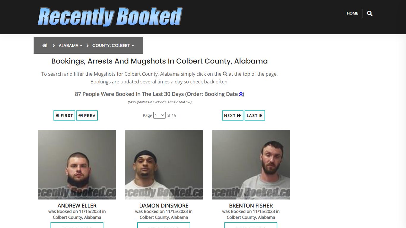 Recent bookings, Arrests, Mugshots in Colbert County, Alabama